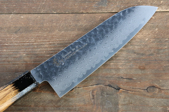 Sakai Takayuki VG10 33 Layer Damascus Santoku 170mm Live oak Lacquered (Kokushin) Handle - Japanny - Best Japanese Knife