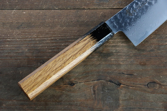 Sakai Takayuki VG10 33 Layer Damascus Santoku 170mm Live oak Lacquered (Kokushin) Handle - Japanny - Best Japanese Knife