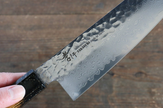 Sakai Takayuki VG10 33 Layer Damascus Santoku 170mm Live oak Lacquered (Kokushin) Handle - Japanny - Best Japanese Knife