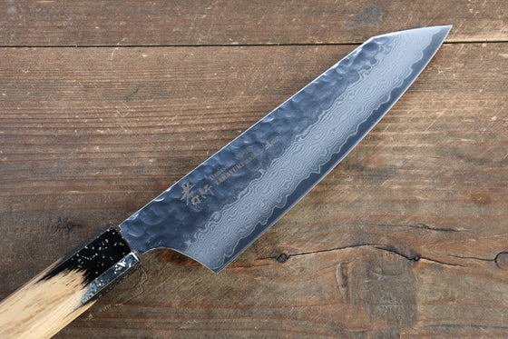 Sakai Takayuki VG10 33 Layer Damascus Kengata Santoku 160mm Live oak Lacquered (Kokushin) Handle - Japanny - Best Japanese Knife