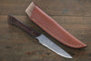 Kazuo Nomura White Steel No.2 Migaki Finished Hunter 100mm Ironwood Handle - Japanny - Best Japanese Knife