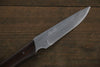 Kazuo Nomura White Steel No.2 Migaki Finished Hunter 100mm Ironwood Handle - Japanny - Best Japanese Knife