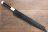 Sakai Takayuki Silver Steel No.3 Damascus Kiritsuke Yanagiba 300mm Ebony with Ring Handle with Sheath - Japanny - Best Japanese Knife