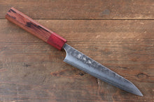  Yoshimi Kato Silver Steel No.3 Hammered Petty Japanese Chef Knife 150mm with Red Honduras Handle - Japanny - Best Japanese Knife