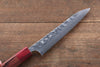 Yoshimi Kato Silver Steel No.3 Hammered Petty Japanese Chef Knife 150mm with Red Honduras Handle - Japanny - Best Japanese Knife