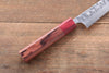 Yoshimi Kato Silver Steel No.3 Hammered Petty Japanese Chef Knife 150mm with Red Honduras Handle - Japanny - Best Japanese Knife