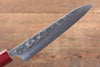 Yoshimi Kato Silver Steel No.3 Hammered Petty Japanese Chef Knife 150mm with Red Honduras Handle - Japanny - Best Japanese Knife