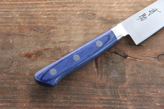 Seisuke Seiten Molybdenum Petty-Utility 120mm Blue Pakka wood Handle with Sheath - Japanny - Best Japanese Knife