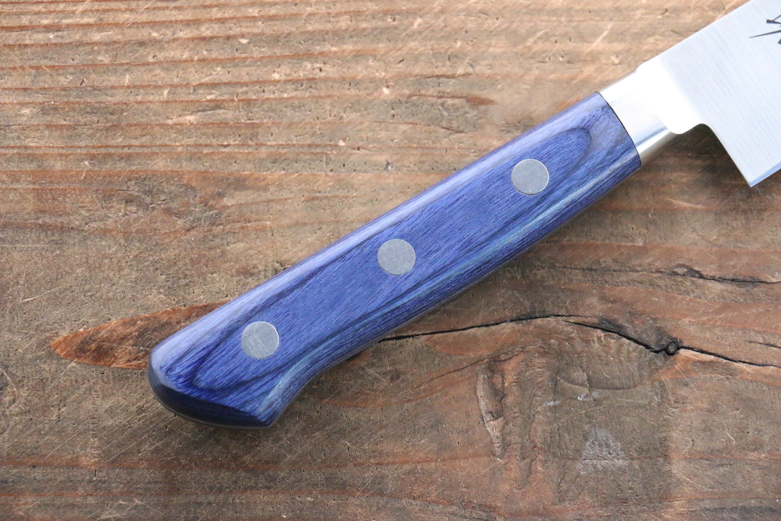 Seisuke Seiten Molybdenum Petty-Utility 120mm Blue Pakka wood Handle with Sheath - Japanny - Best Japanese Knife