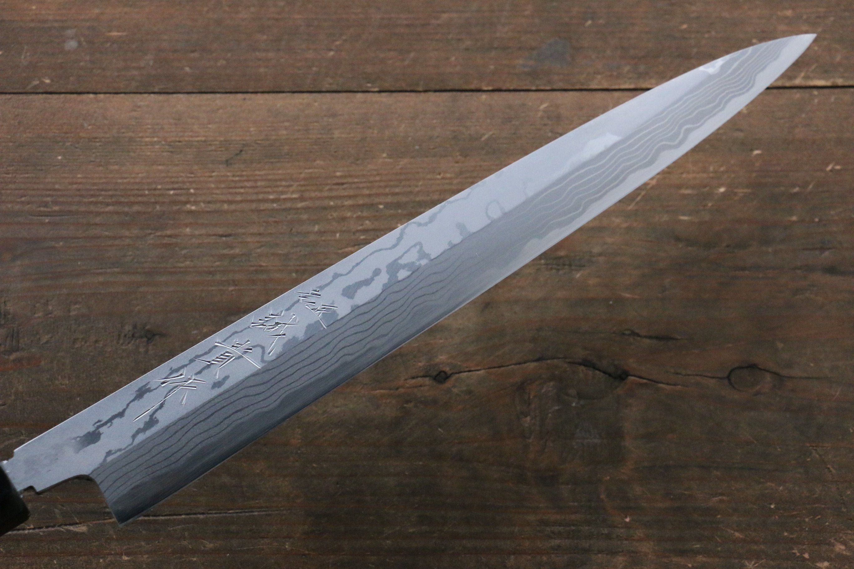 Shigeki Tanaka Blue Steel No.2 Damascus Yanagiba 270mm Ebony Wood Handle - Japanny - Best Japanese Knife