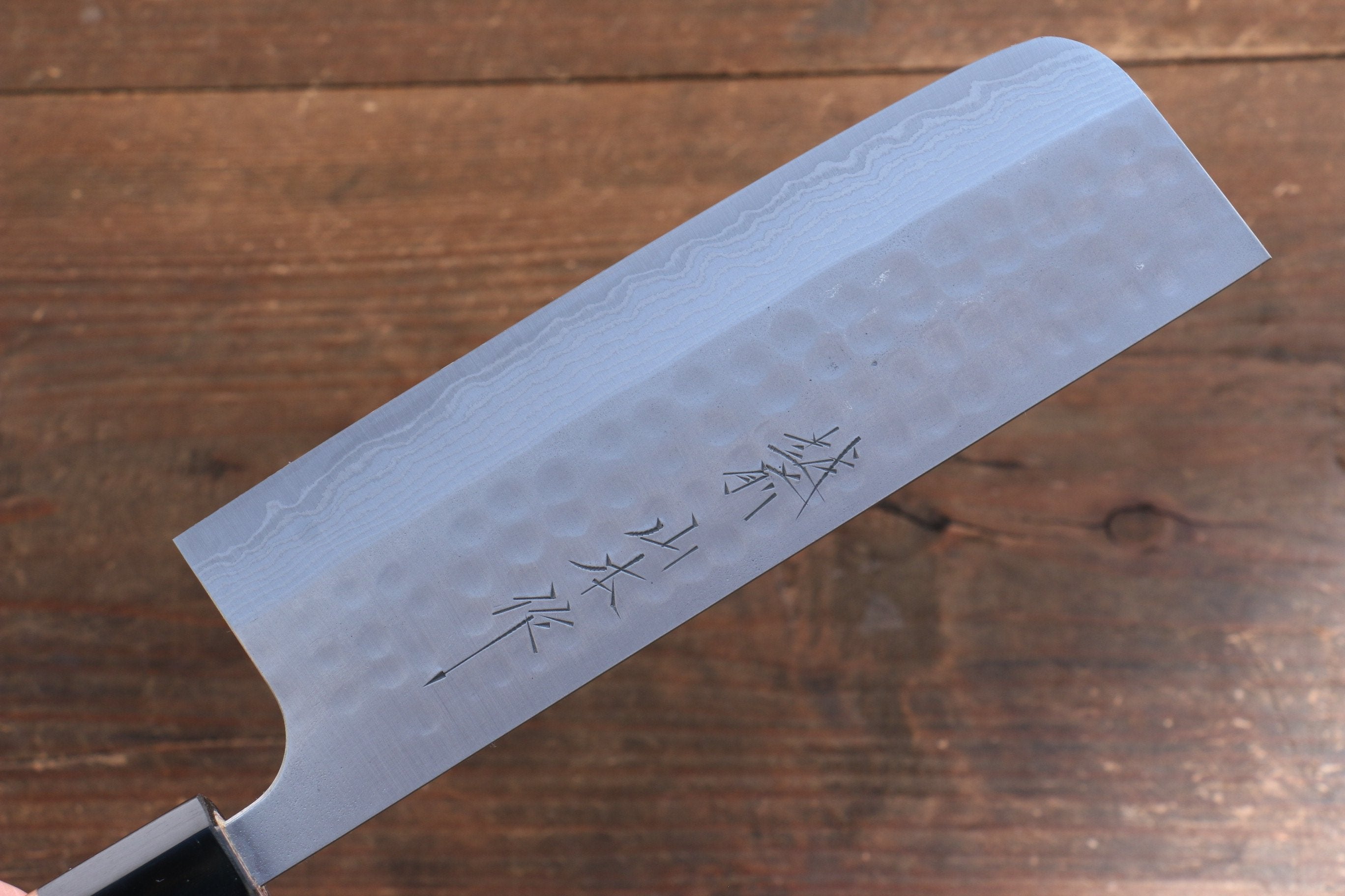 Nao Yamamoto SRS13 Black Damascus Nakiri 165mm Cherry Blossoms Handle - Japanny - Best Japanese Knife