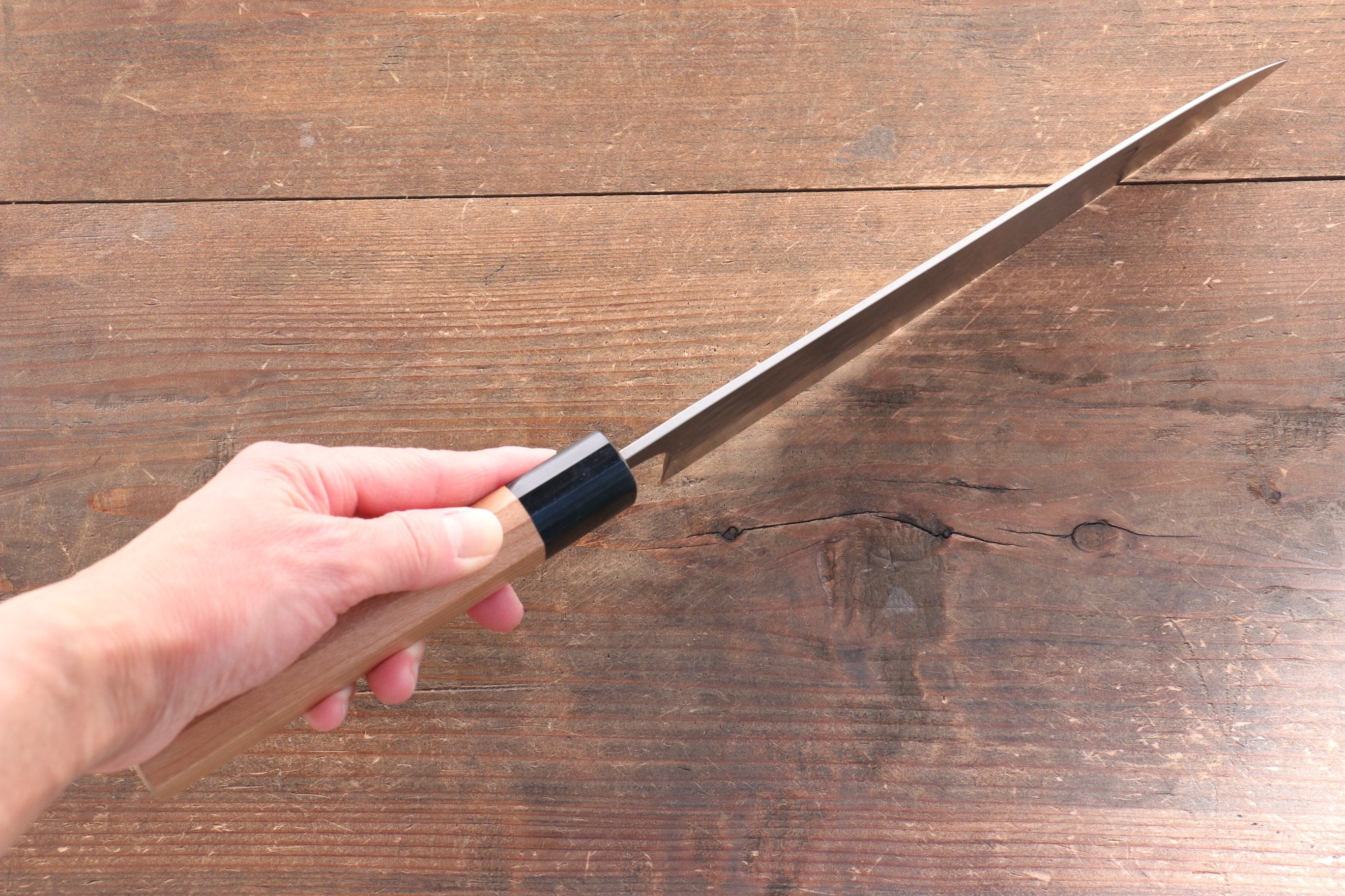 Nao Yamamoto SRS13 Black Damascus Gyuto 210mm Cherry Blossoms Handle - Japanny - Best Japanese Knife