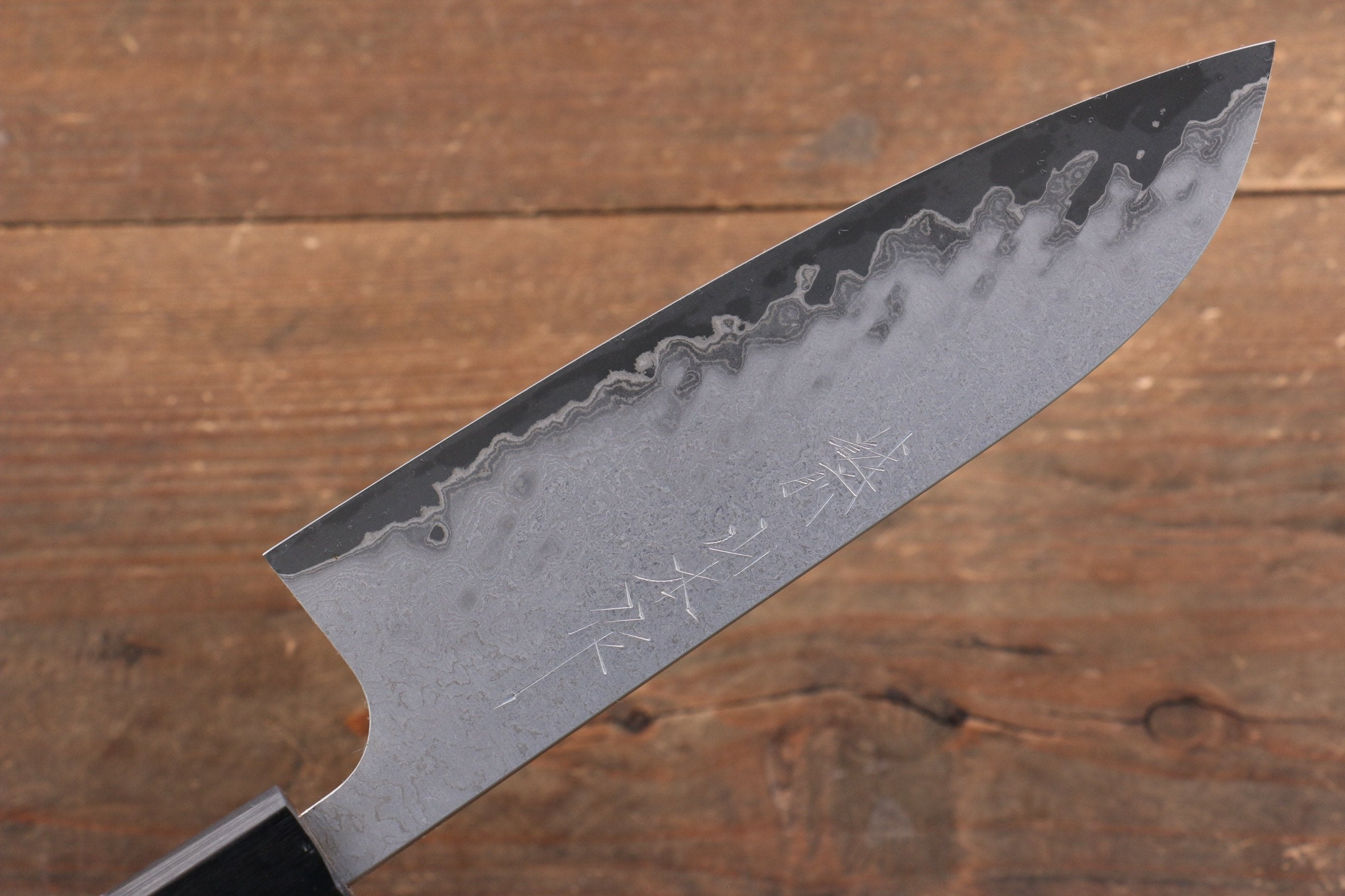 Nao Yamamoto VG10 Black Damascus Santoku 165mm Walnut Handle - Japanny - Best Japanese Knife