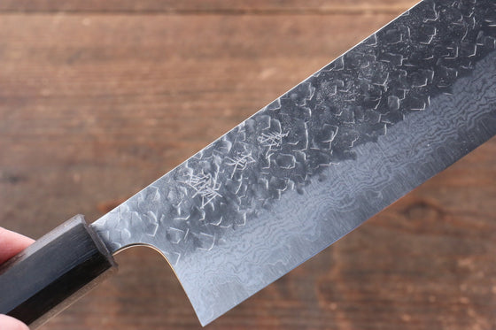 Yoshimi Kato VG10 Hammered Damascus Nakiri 165mm with Black Persimmon Handle - Japanny - Best Japanese Knife