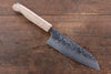 Yoshimi Kato VG10 Hammered Damascus Santoku 165mm with Black Persimmon Handle - Japanny - Best Japanese Knife