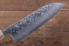 Yoshimi Kato VG10 Hammered Damascus Santoku 165mm with Black Persimmon Handle - Japanny - Best Japanese Knife