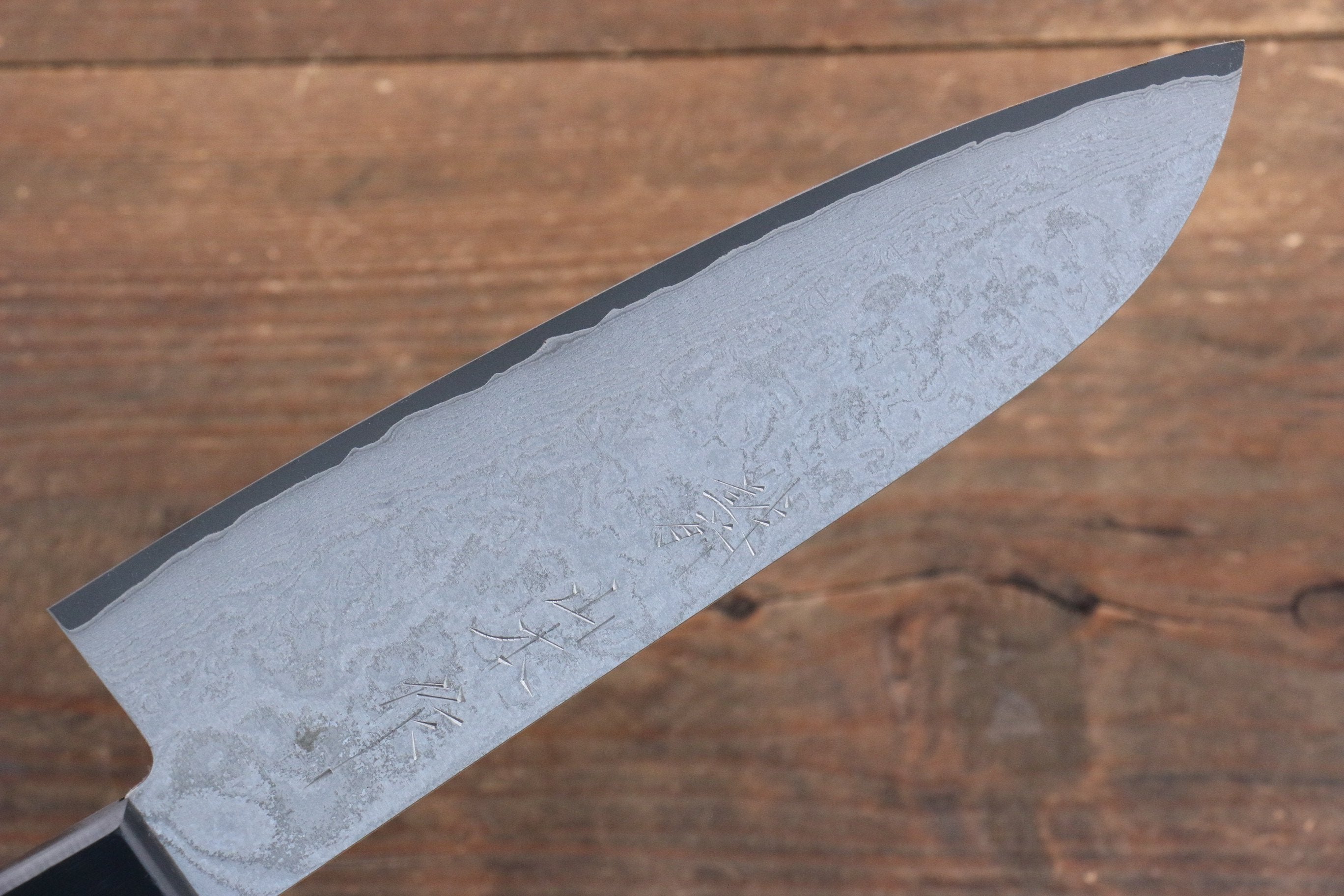 Nao Yamamoto VG10 Black Damascus Santoku 180mm Black Pakka wood Handle - Japanny - Best Japanese Knife