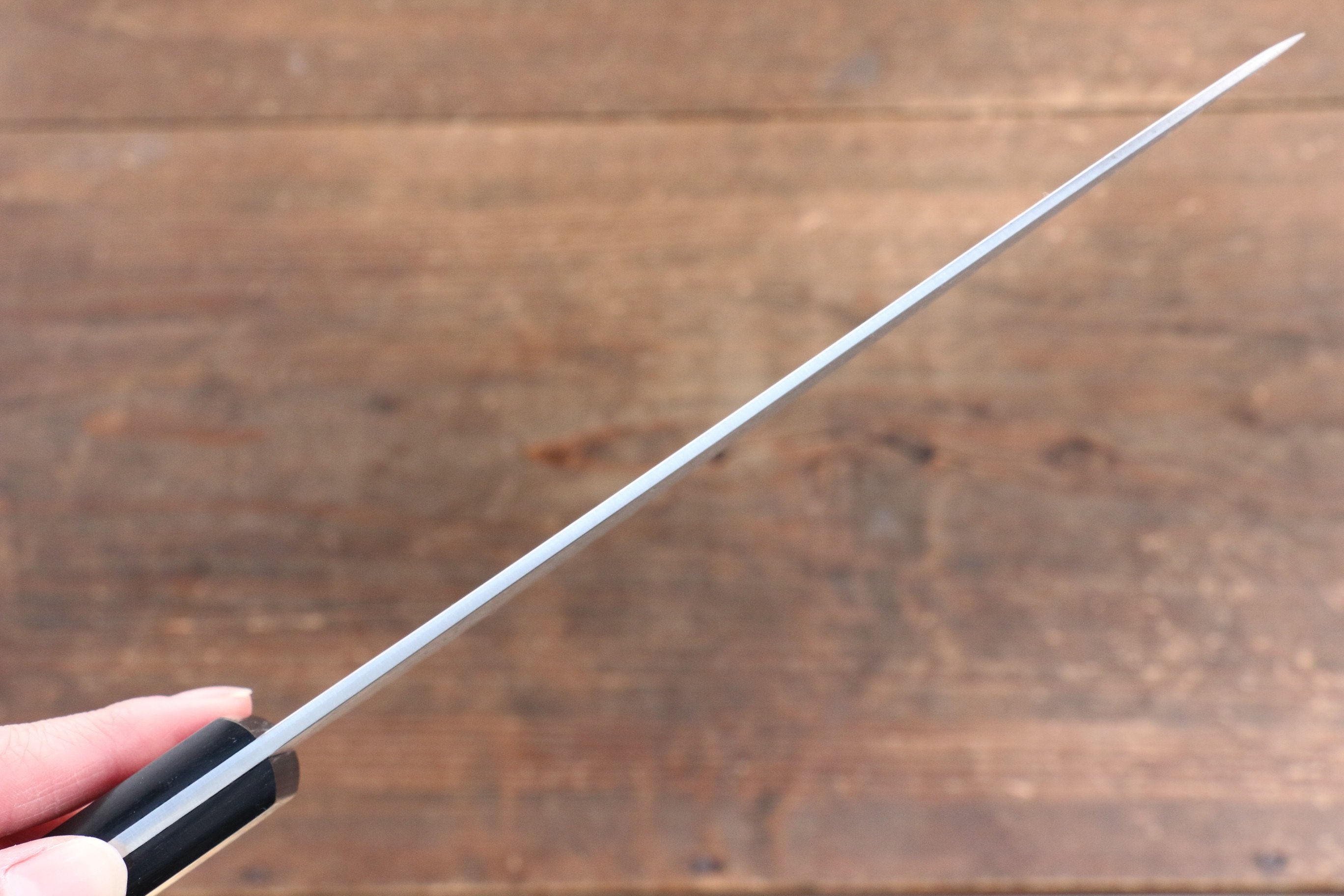 Nao Yamamoto VG10 Black Damascus Santoku 180mm Black Pakka wood Handle - Japanny - Best Japanese Knife