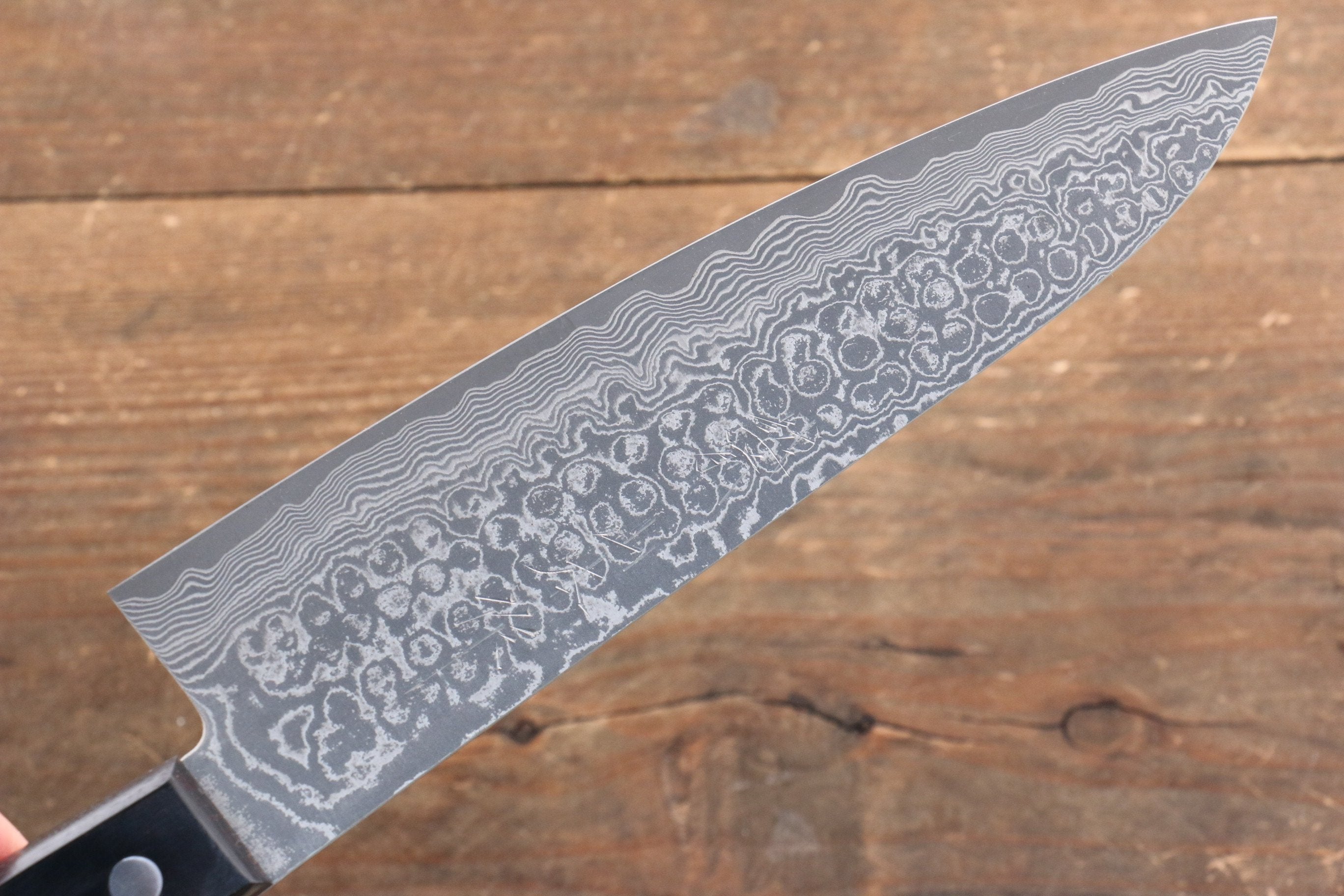 Nao Yamamoto SG2 Damascus Migaki Finished Gyuto 180mm Black Pakka wood Handle - Japanny - Best Japanese Knife