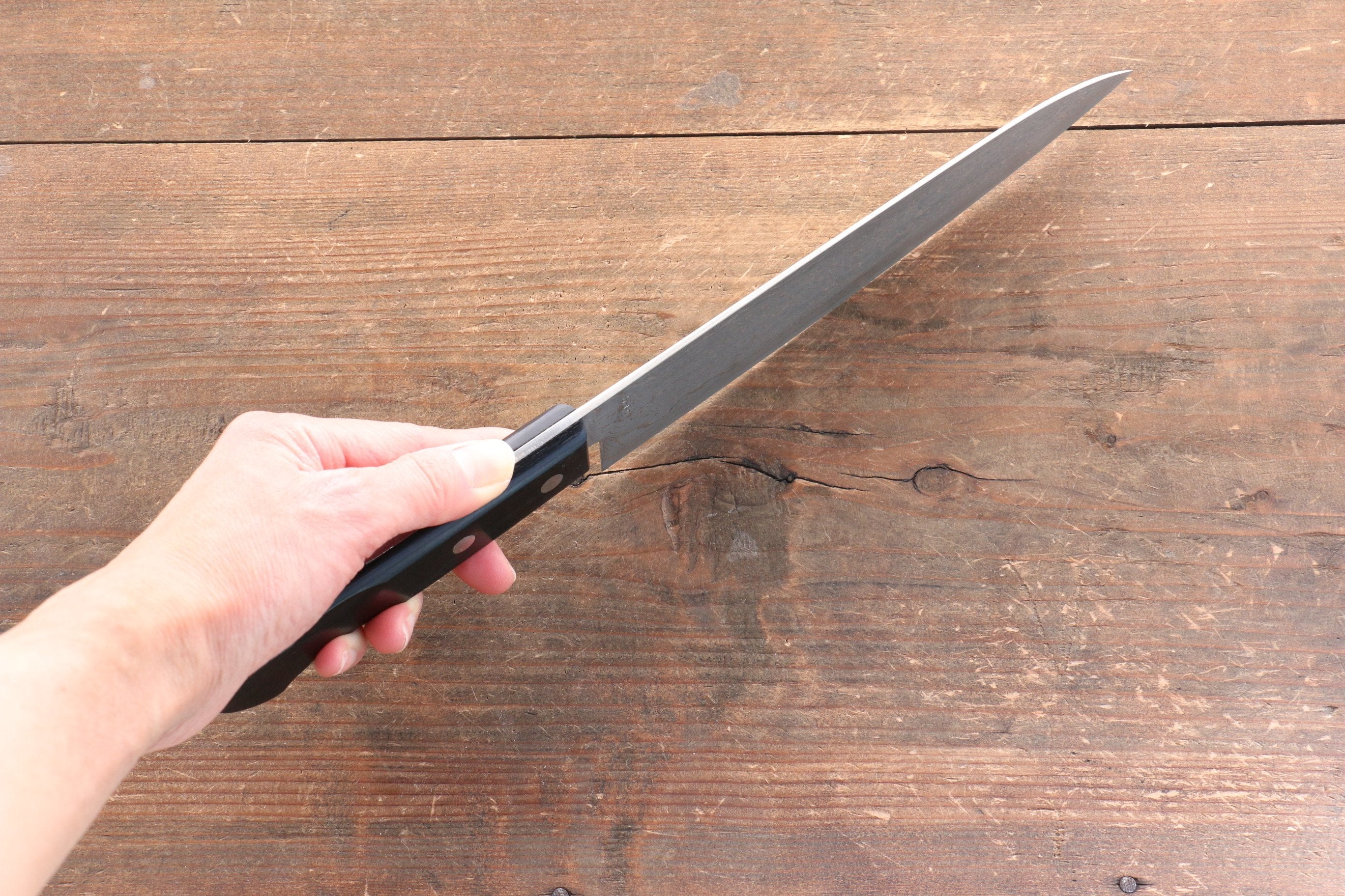 Nao Yamamoto SG2 Damascus Migaki Finished Gyuto 180mm Black Pakka wood Handle - Japanny - Best Japanese Knife