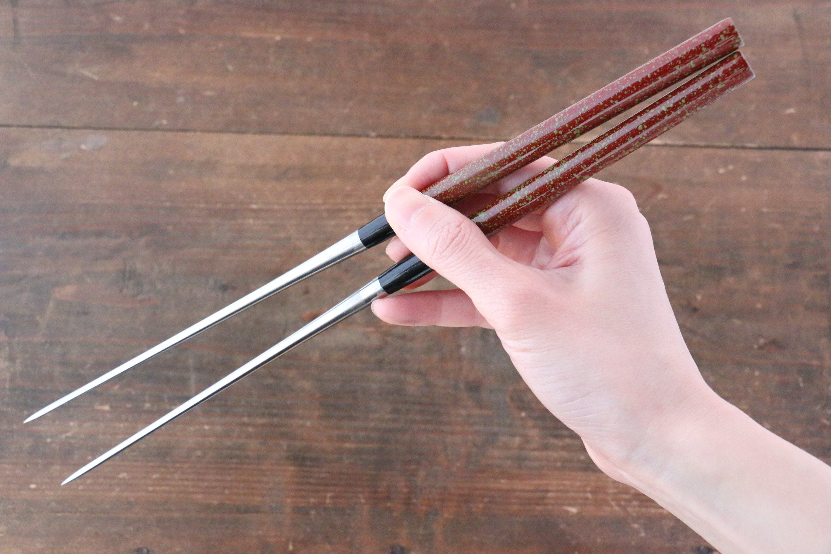Moribashi Cooking Chopstick RedGreendots 165mm - Japanny - Best Japanese Knife