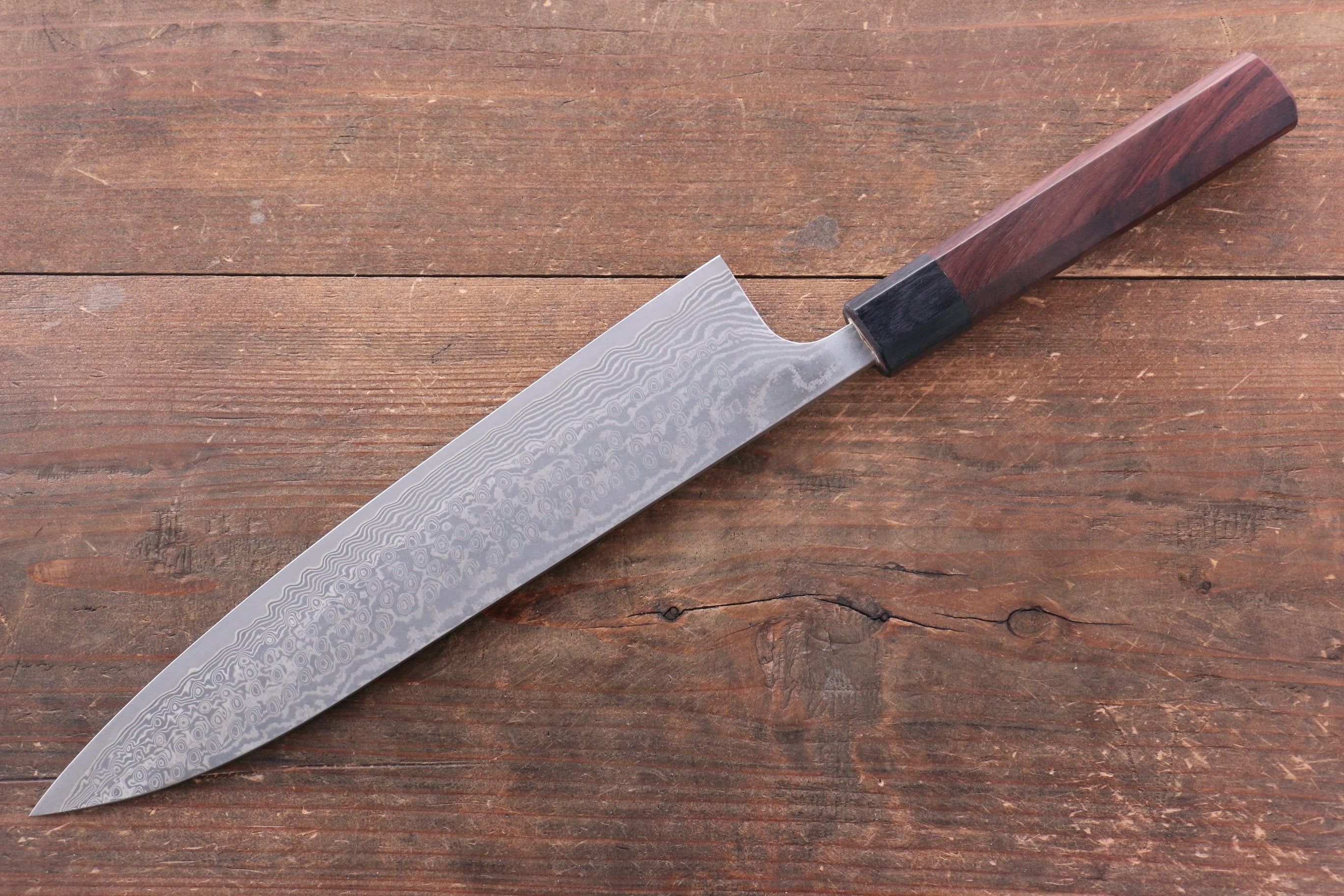 Nao Yamamoto SG2 Black Damascus Gyuto 240mm Shitan Handle - Japanny - Best Japanese Knife