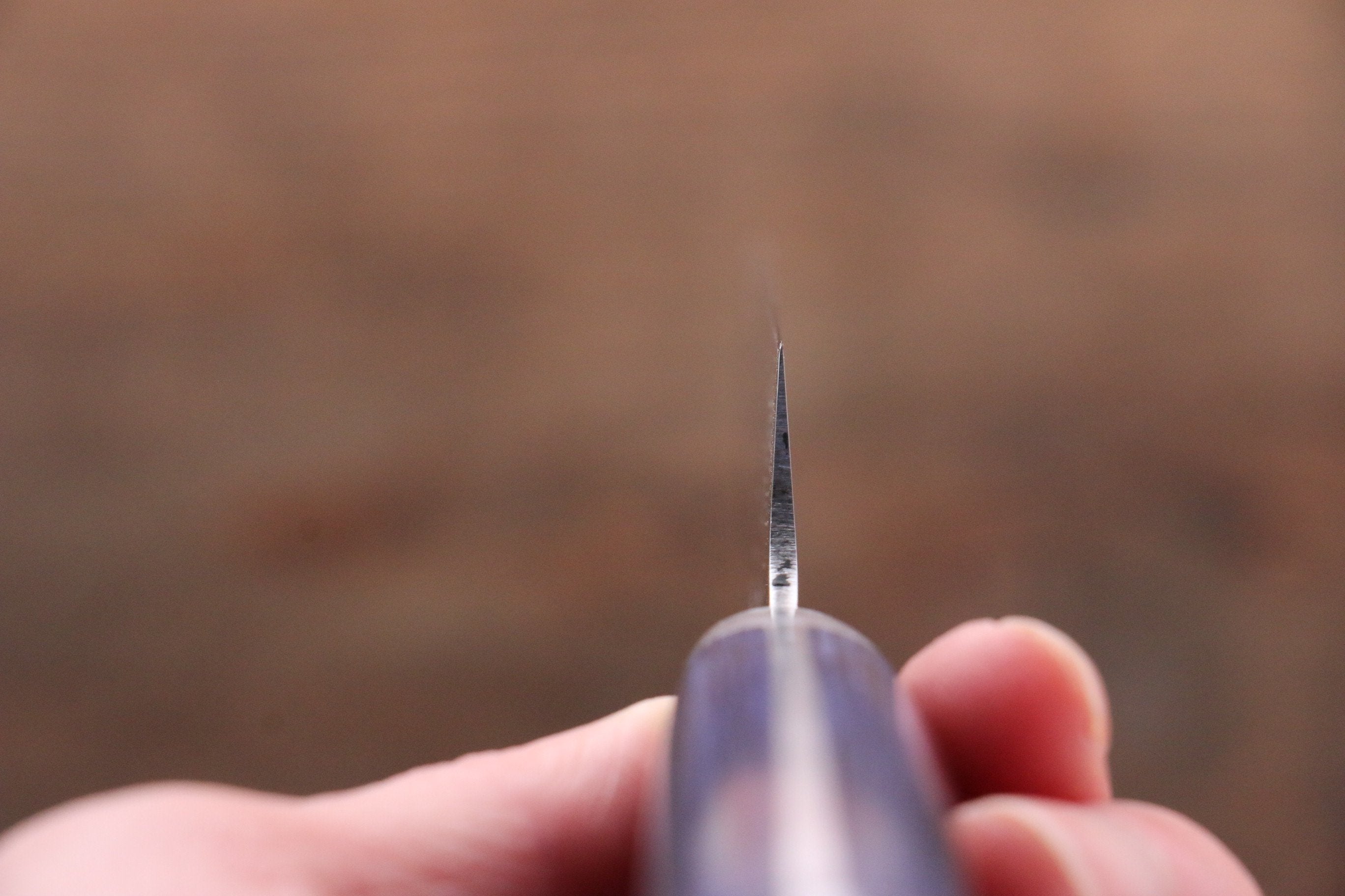 Seisuke Aotsuchi AUS10 Hammered Kiritsuke Petty-Utility 140mm Blue Pakka wood Handle with Sheath - Japanny - Best Japanese Knife