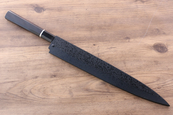 Sakai Takayuki Mt.Fuji Honyaki White Steel No.2 Yanagiba 300mm Ebony with Ring Handle with Sheath - Japanny - Best Japanese Knife