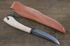 Tsukasa Hinoura Blue Steel Kurouchi Hunter Knife 105mm with Oak Handle - Japanny - Best Japanese Knife