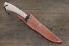 Tsukasa Hinoura Blue Steel Kurouchi Hunter Knife 105mm with Oak Handle - Japanny - Best Japanese Knife