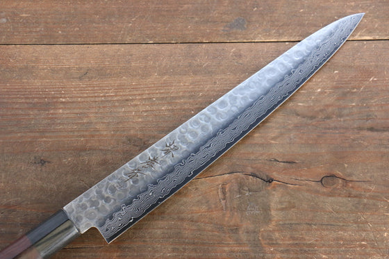 Sakai Takayuki 45 Layer Damascus Japanese Chef's Knife Sujihiki 240mm & Santoku 180mm Set with Shitan Handle - Japanny - Best Japanese Knife