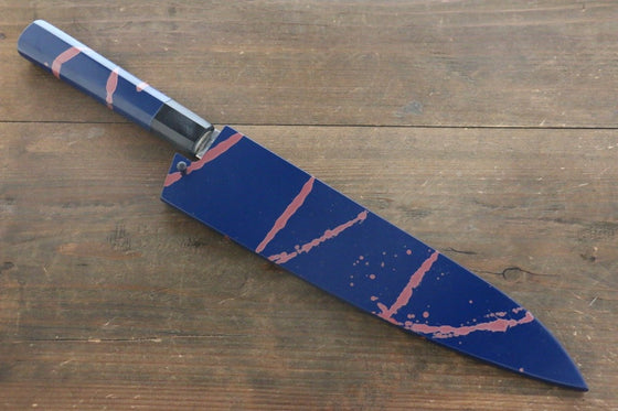 Sakai Takayuki AUS10 45 Layer Damascus Hammered Gyuto 240mm Blue Lacquered Handle with Sheath - Japanny - Best Japanese Knife