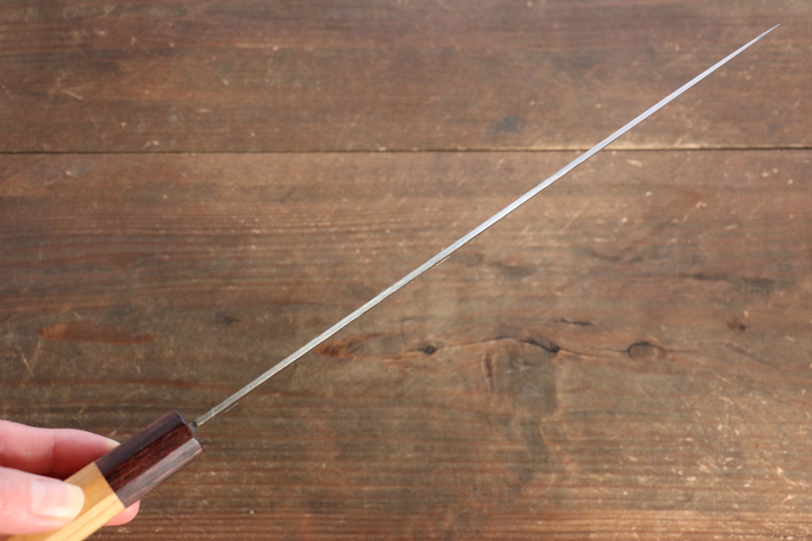 Sakai Takayuki VG10 33 Layer Damascus Japanese Chef Knife Sujihiki 240mm, Gyuto 240mm& Petty 150mm Set with Keyaki Handle(Japanese Elm) - Japanny - Best Japanese Knife