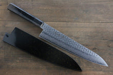  Sakai Takayuki AUS10 45 Layer Damascus Hammered Gyuto 240mm Gold Lacquered Handle with Sheath - Japanny - Best Japanese Knife