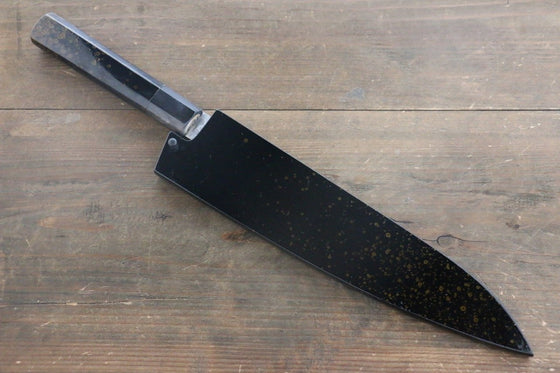 Sakai Takayuki AUS10 45 Layer Damascus Hammered Gyuto 240mm Gold Lacquered Handle with Sheath - Japanny - Best Japanese Knife