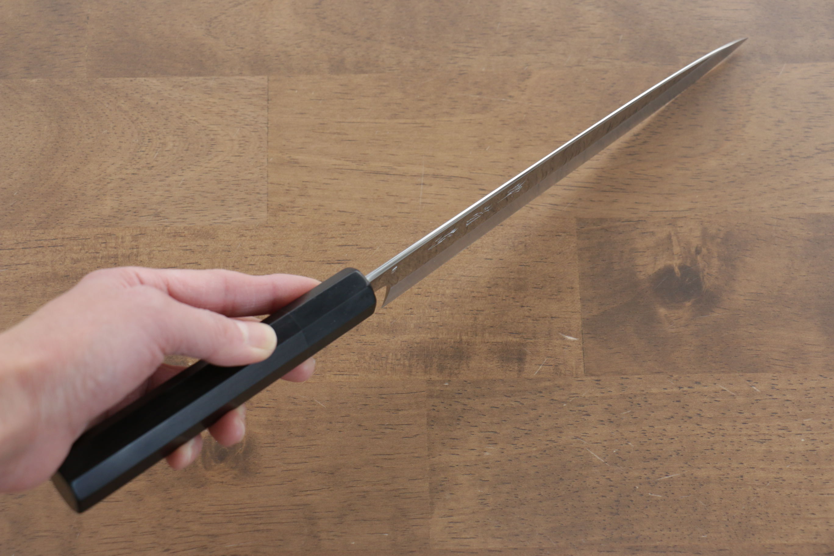 Sakai Kikumori VG10 Mirrored Finish Gyuto 210mm Ebony Wood Handle - Japanny - Best Japanese Knife