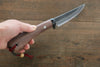 Tsukasa Hinoura White Steel Kurouchi Hunter Knife 105mm with Rose wood Handle - Japanny - Best Japanese Knife