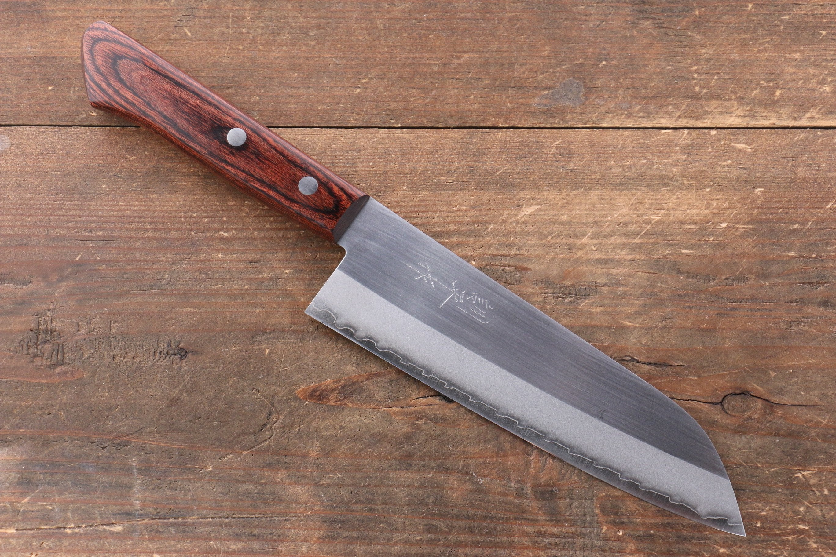 Kunihira VG1 Migaki Finished Santoku 170mm Mahogany Handle - Japanny - Best Japanese Knife