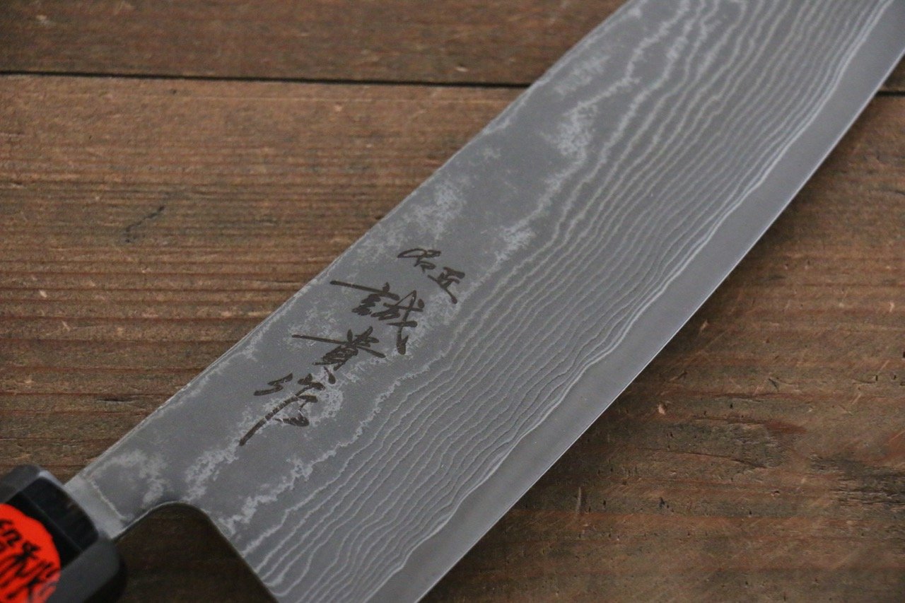 Shigeki Tanaka SG2 Damascus Santoku 165mm Ebony Wood Handle - Japanny - Best Japanese Knife