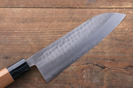 Kunihira Tanryu VG1 Damascus Santoku 170mm Walnut Handle - Japanny - Best Japanese Knife