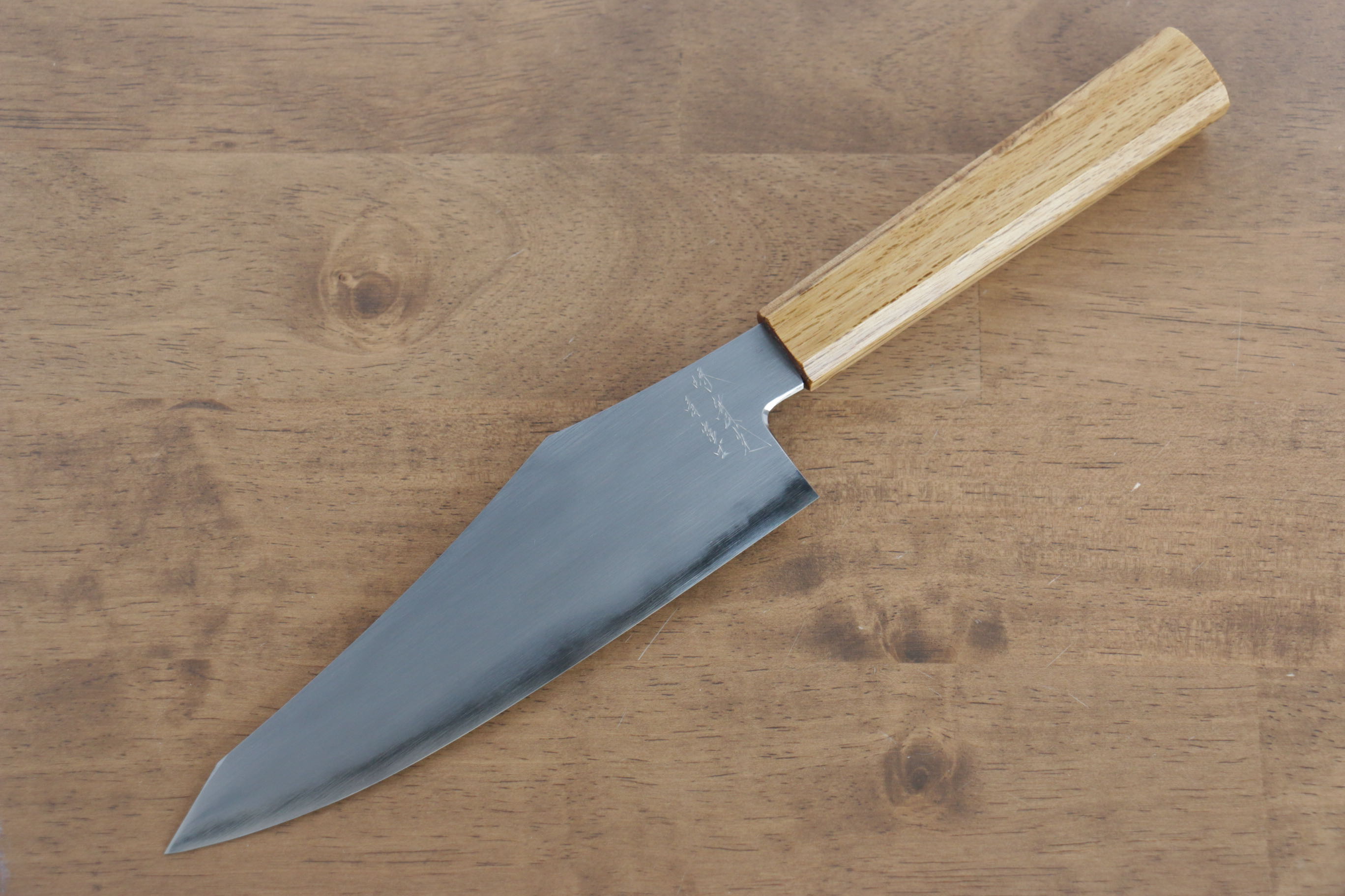 Jikko Fujisan Blue Steel No.2 Santoku  180mm Oak Handle - Japanny - Best Japanese Knife