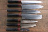 Iseya VG10 33 Layer Damascus Japanese Petty 80mm, Petty 150mm, Santoku, Small Santoku, Gyuto, Nakiri & Sushi Chef Knife 210mm Set - Japanny - Best Japanese Knife