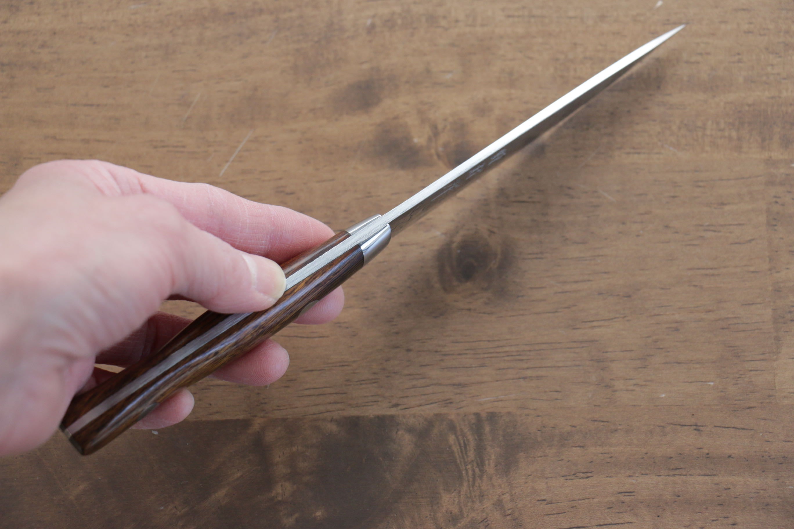 Kazuo Nomura VG10 Damascus Petty-Utility 100mm Ironwood Handle - Japanny - Best Japanese Knife