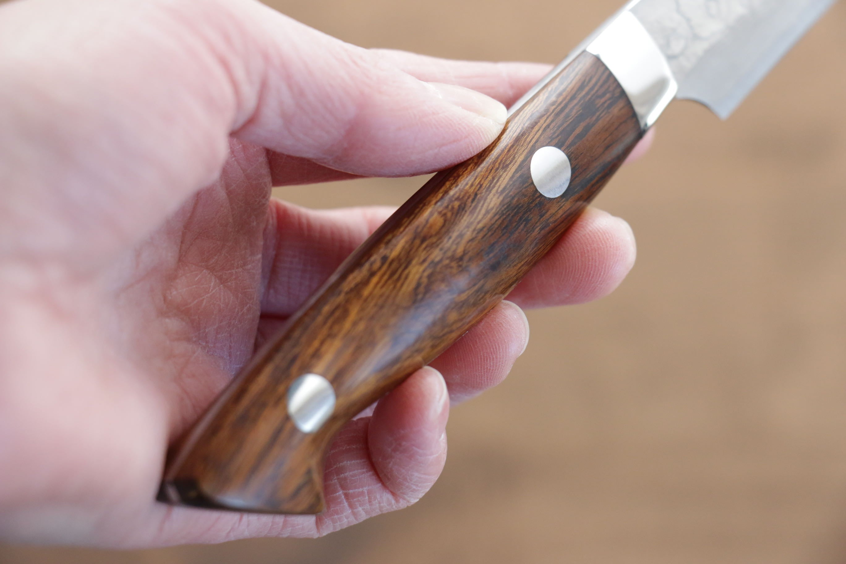 Kazuo Nomura VG10 Damascus Petty-Utility 100mm Ironwood Handle - Japanny - Best Japanese Knife