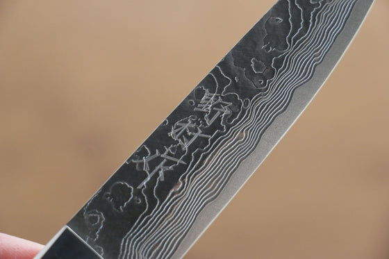 Kazuo Nomura VG10 Damascus Petty-Utility 100mm Yellow Cow Bone Handle - Japanny - Best Japanese Knife