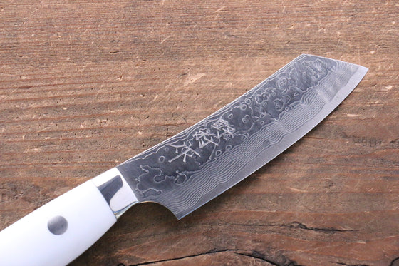 Kazuo Nomura VG10 Damascus Kiritsuke 90mm White Stone Handle - Japanny - Best Japanese Knife