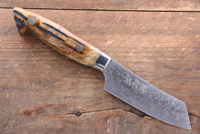  Kazuo Nomura VG10 Damascus Kiritsuke 90mm Brown Cow Bone Handle - Japanny - Best Japanese Knife