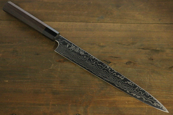 Sukenari ZDP189 Damascus Sujihiki 270mm Shitan Handle - Japanny - Best Japanese Knife