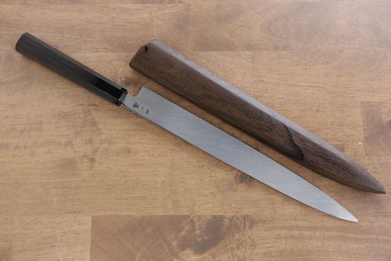 Sakai Takayuki Chef Series Silver Steel No.3 Yanagiba 300mm Ebony Wood Handle with Persimmon Sheath - Japanny - Best Japanese Knife