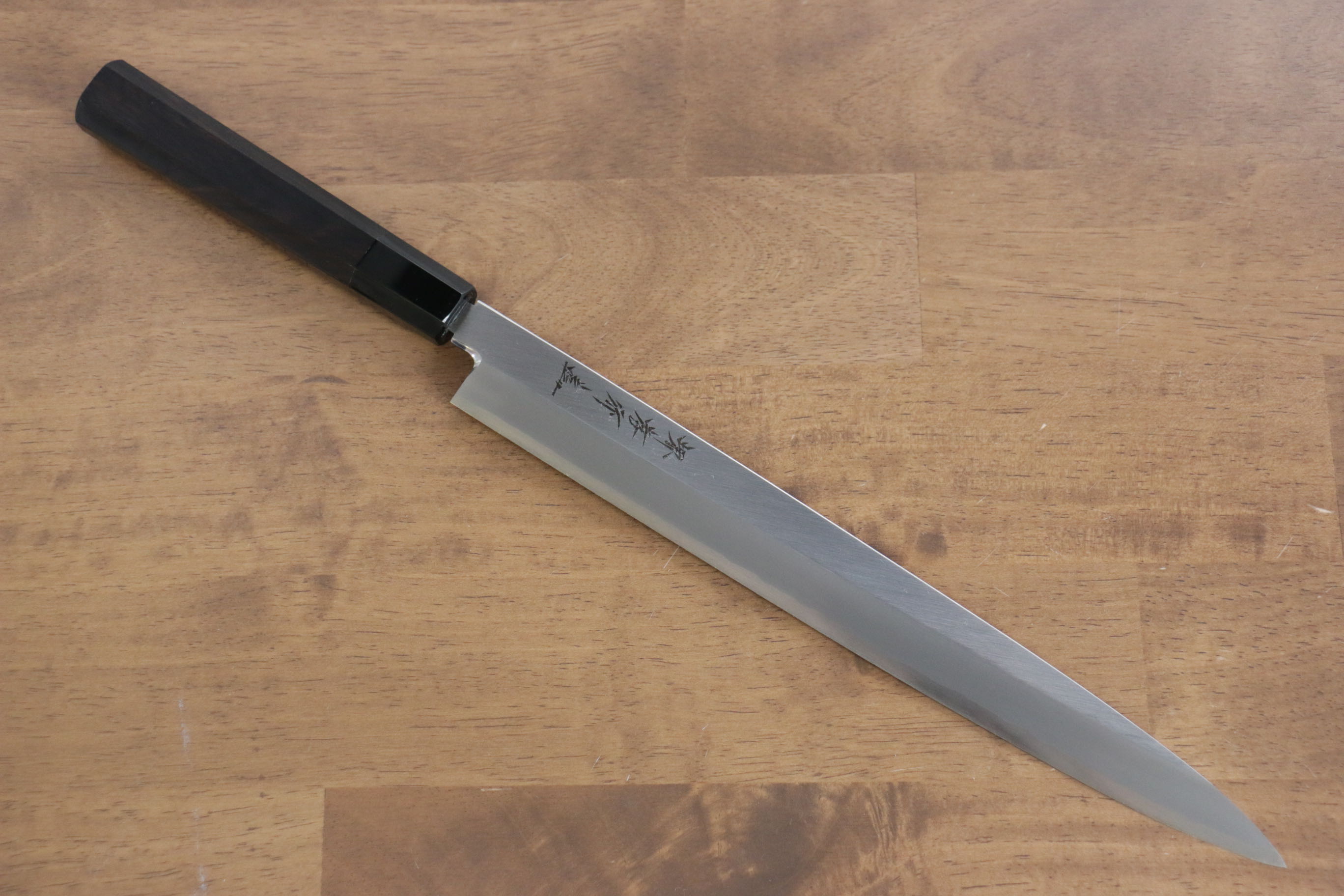 Sakai Takayuki Chef Series Silver Steel No.3 Yanagiba 300mm Ebony Wood Handle with Persimmon Sheath - Japanny - Best Japanese Knife